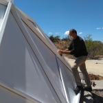 Robert David sanding at SAM, Biosphere 2