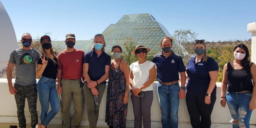 Vera, Bret and Sangita, Jasleen, Rafael, Hillary at SAM, Biosphere 2