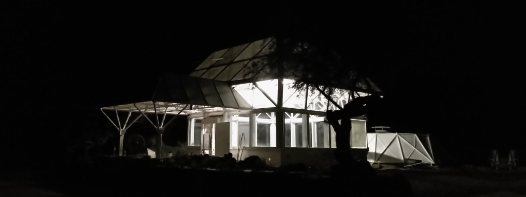 Test Module at night, SAM at Biosphere 2