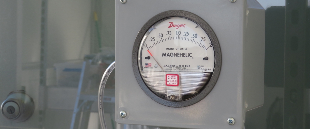 Dwyer Magnelic pressure gauges at SAM, Biosphere 2