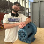 Griffin Hentzen and his big, bad blower for the 4-bed CO2 scrubber at SAM