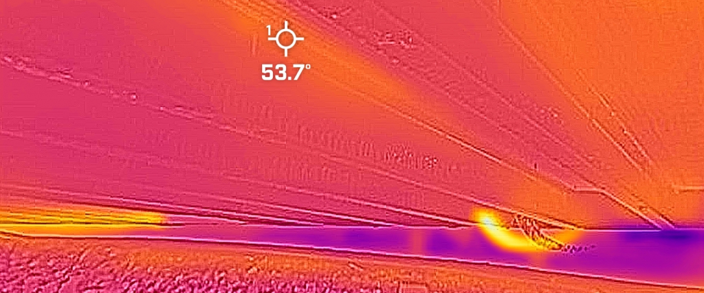 Thermal image of the underside of the SAM Engineering Bay, by FLIR